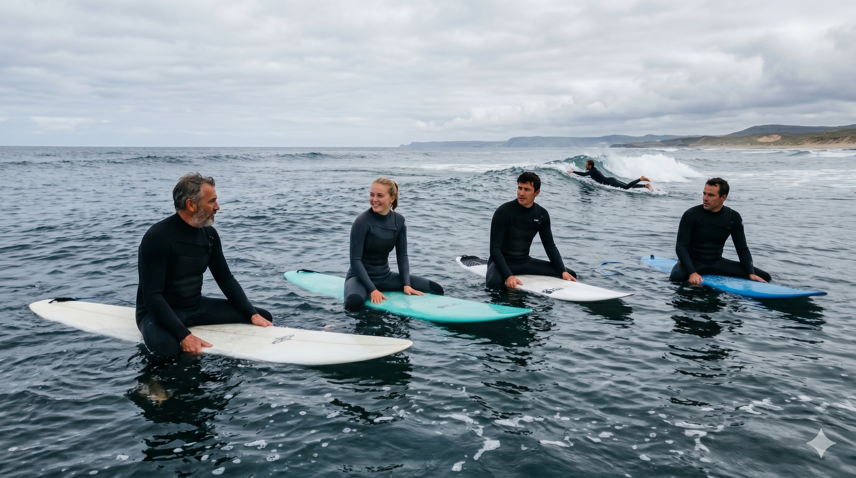 Les règles de priorité dans l'eau : le guide du surfeur respectueux 2 Gemini Generated Image pjftgqpjftgqpjft